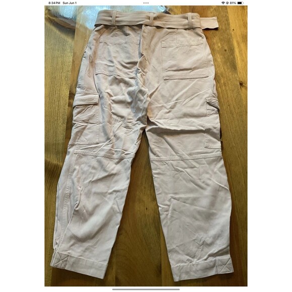 Banana Republic Womans 4P Slim Refined Stretch Cropped Cargo Pant Light Pink - Picture 2 of 9